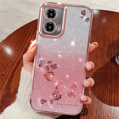 KADEM For Motorola Edge 50 Fusion 5G Case Glitter Rhinestone TPU Phone Cover