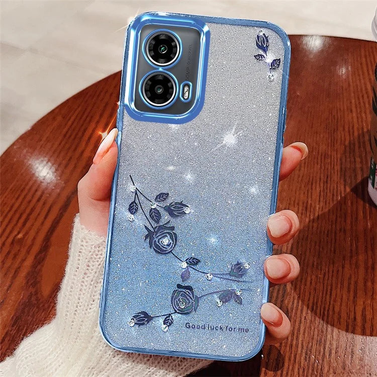 KADEM For Motorola Edge 50 Fusion 5G Case Glitter Rhinestone TPU Phone Cover