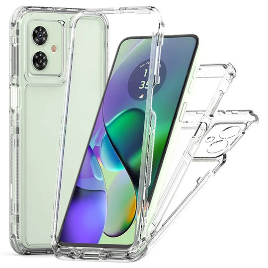 For Motorola Moto G54 5G Case Acrylic+TPU 3-in-1 Clear Phone Cover