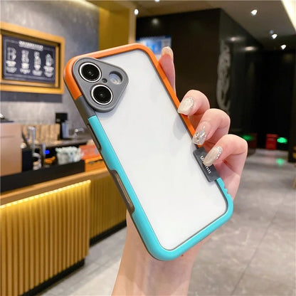 WOLMTT For iPhone 16 Case Hybrid PC+TPU Phone Cover Dual Color Splicing Edge