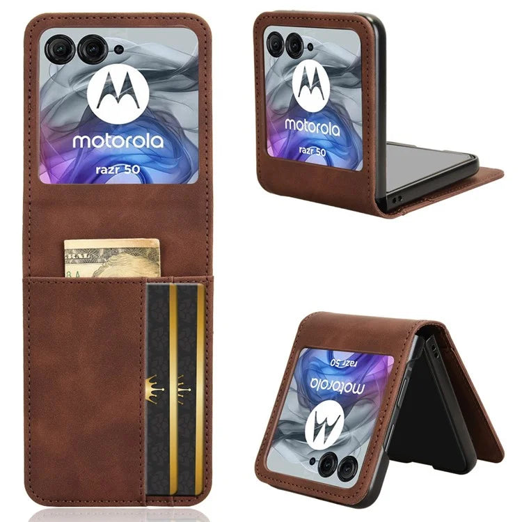 For Motorola Razr 50 5G / Razr 2024 5G Case Separable Design Card Slot Leather+PC Phone Cover