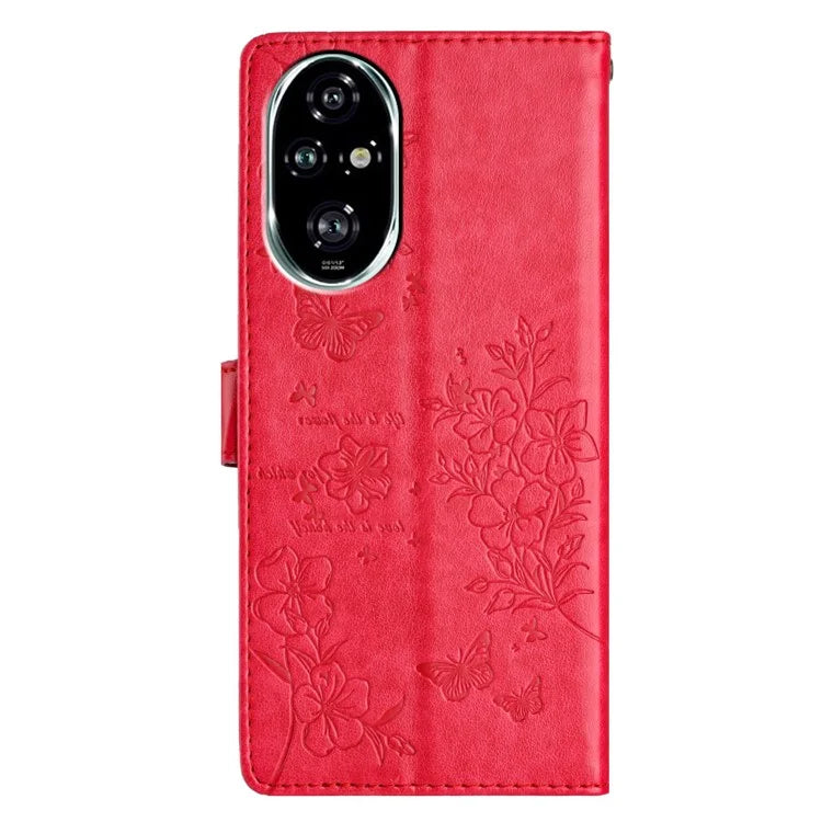 For Honor 200 5G Wallet Phone Case Butterfly Floral Imprint Leather Flip Cover