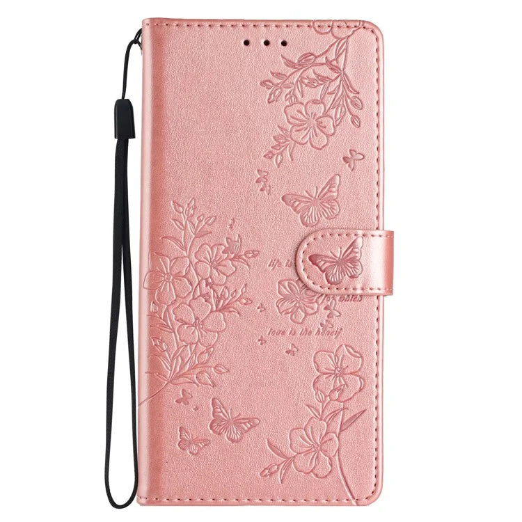 For Honor 200 5G Wallet Phone Case Butterfly Floral Imprint Leather Flip Cover