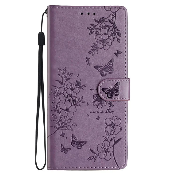 For Honor 200 5G Wallet Phone Case Butterfly Floral Imprint Leather Flip Cover