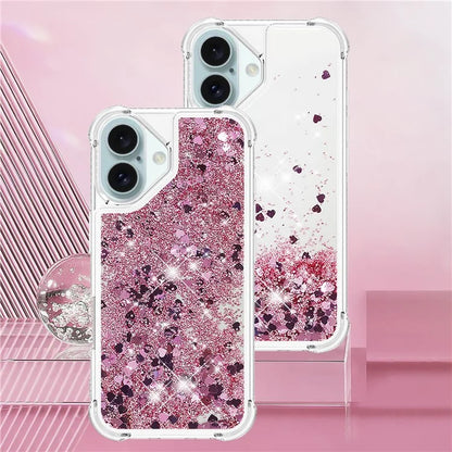 YB Quicksand Series-1 For iPhone 16 Case Glitter Liquid Anti-Drop TPU Phone Cover