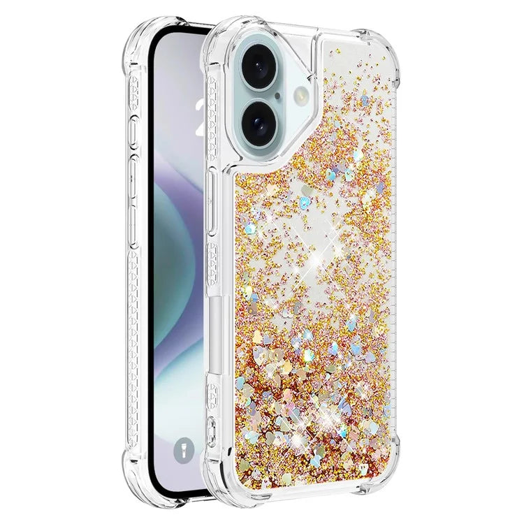 YB Quicksand Series-1 For iPhone 16 Case Glitter Liquid Anti-Drop TPU Phone Cover