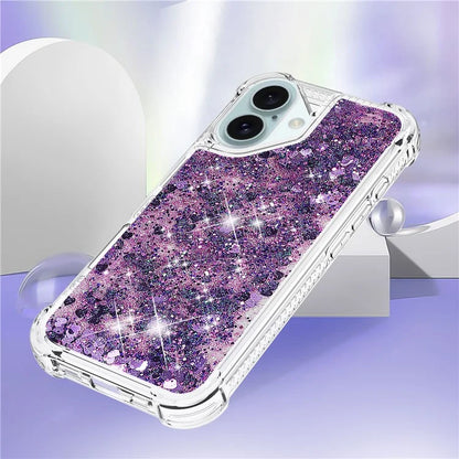 YB Quicksand Series-1 For iPhone 16 Case Glitter Liquid Anti-Drop TPU Phone Cover