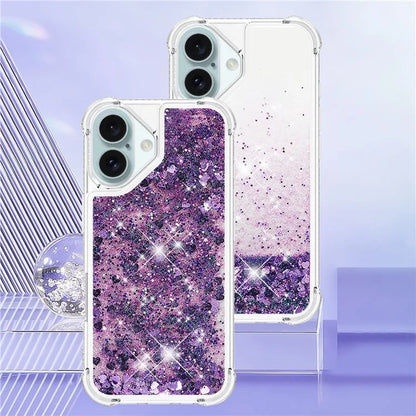 YB Quicksand Series-1 For iPhone 16 Case Glitter Liquid Anti-Drop TPU Phone Cover