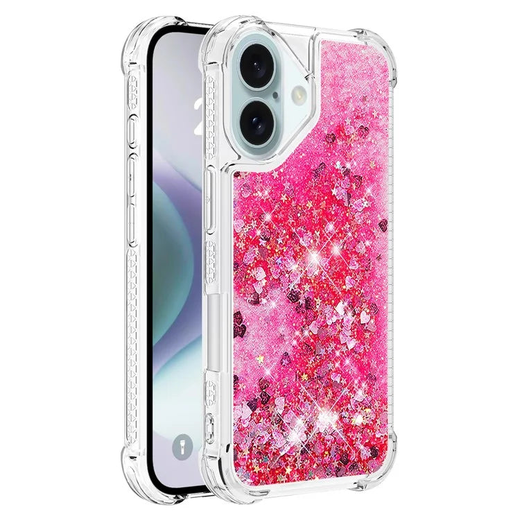 YB Quicksand Series-1 For iPhone 16 Case Glitter Liquid Anti-Drop TPU Phone Cover