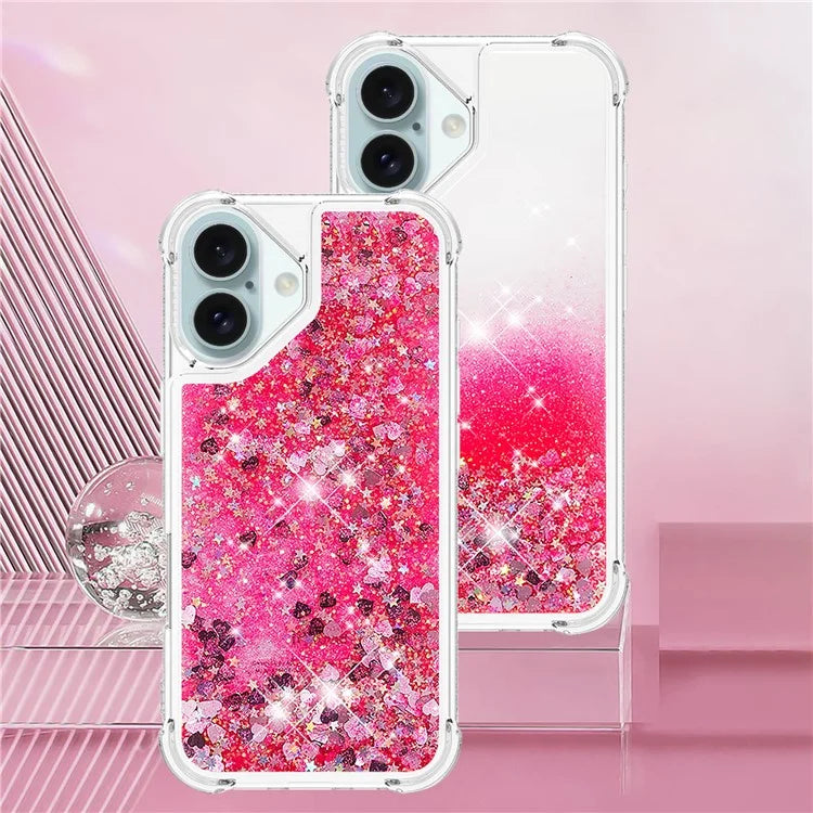 YB Quicksand Series-1 For iPhone 16 Case Glitter Liquid Anti-Drop TPU Phone Cover