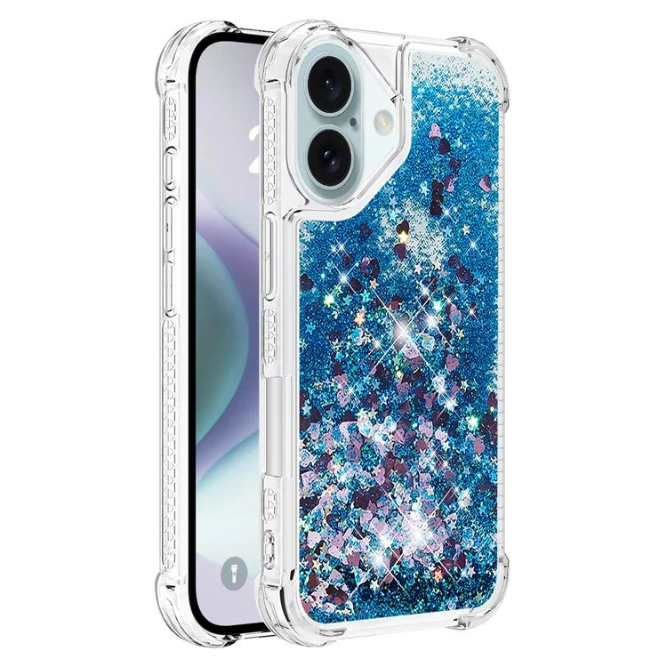 YB Quicksand Series-1 For iPhone 16 Case Glitter Liquid Anti-Drop TPU Phone Cover