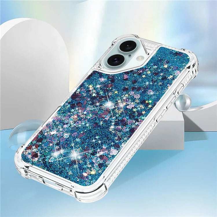 YB Quicksand Series-1 For iPhone 16 Case Glitter Liquid Anti-Drop TPU Phone Cover