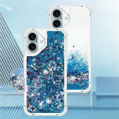 YB Quicksand Series-1 For iPhone 16 Case Glitter Liquid Anti-Drop TPU Phone Cover