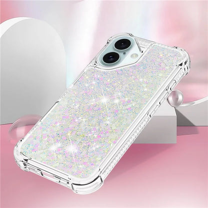 YB Quicksand Series-1 For iPhone 16 Case Glitter Liquid Anti-Drop TPU Phone Cover