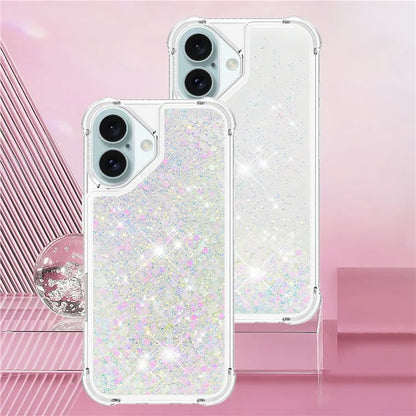 YB Quicksand Series-1 For iPhone 16 Case Glitter Liquid Anti-Drop TPU Phone Cover