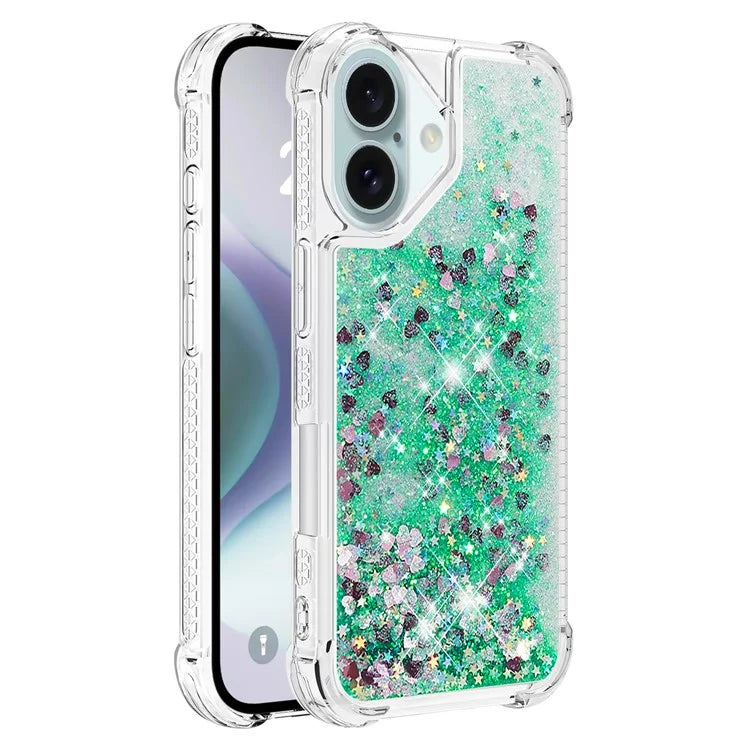 YB Quicksand Series-1 For iPhone 16 Case Glitter Liquid Anti-Drop TPU Phone Cover