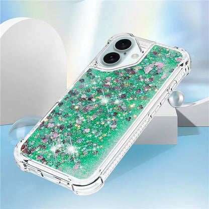 YB Quicksand Series-1 For iPhone 16 Case Glitter Liquid Anti-Drop TPU Phone Cover