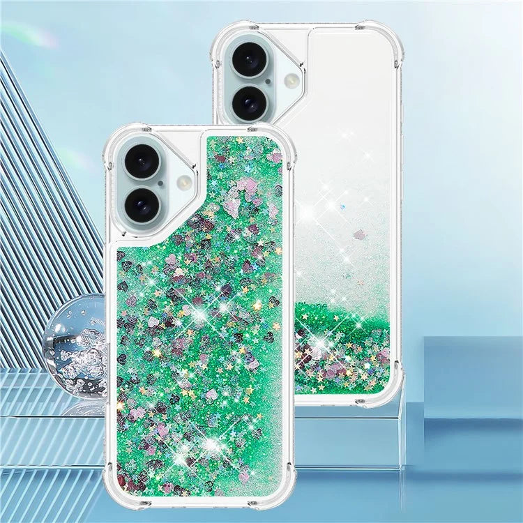 YB Quicksand Series-1 For iPhone 16 Case Glitter Liquid Anti-Drop TPU Phone Cover