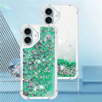 YB Quicksand Series-1 For iPhone 16 Case Glitter Liquid Anti-Drop TPU Phone Cover