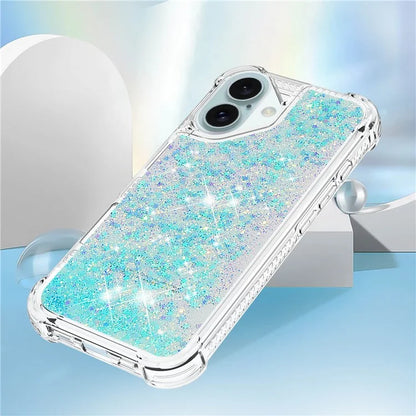 YB Quicksand Series-1 For iPhone 16 Case Glitter Liquid Anti-Drop TPU Phone Cover