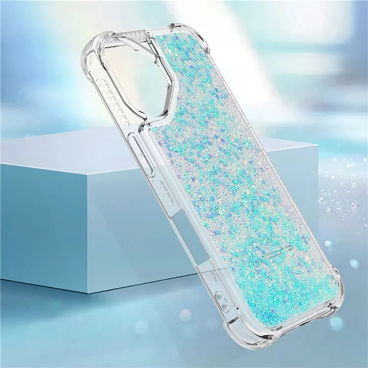 YB Quicksand Series-1 For iPhone 16 Case Glitter Liquid Anti-Drop TPU Phone Cover