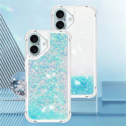 YB Quicksand Series-1 For iPhone 16 Case Glitter Liquid Anti-Drop TPU Phone Cover