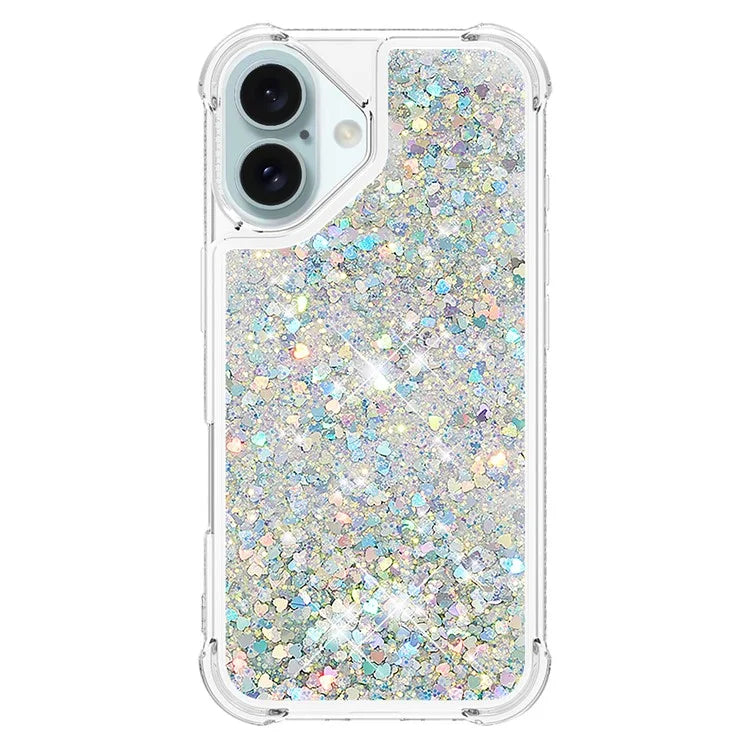 YB Quicksand Series-1 For iPhone 16 Case Glitter Liquid Anti-Drop TPU Phone Cover