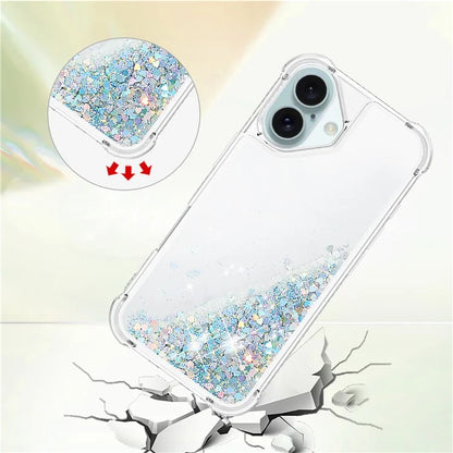 YB Quicksand Series-1 For iPhone 16 Case Glitter Liquid Anti-Drop TPU Phone Cover