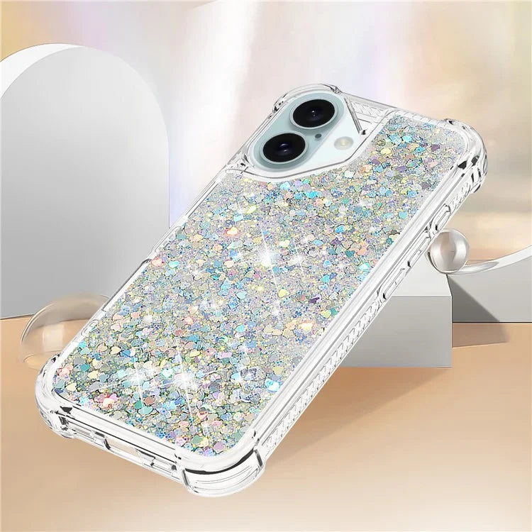 YB Quicksand Series-1 For iPhone 16 Case Glitter Liquid Anti-Drop TPU Phone Cover