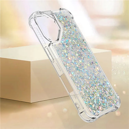 YB Quicksand Series-1 For iPhone 16 Case Glitter Liquid Anti-Drop TPU Phone Cover