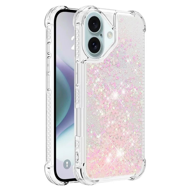 YB Quicksand Series-1 For iPhone 16 Case Glitter Liquid Anti-Drop TPU Phone Cover