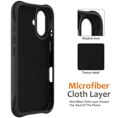 For iPhone 16 Plus Case Compatible with MagSafe Ripple Texture Liquid Silicone Protective Cover with Strap