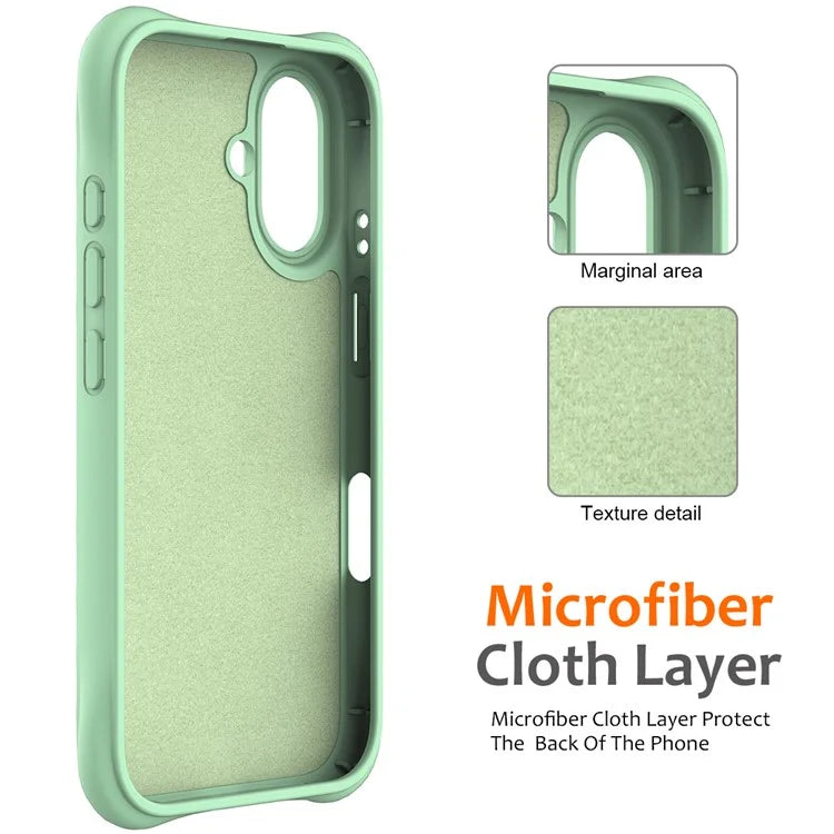 For iPhone 16 Plus Case Compatible with MagSafe Ripple Texture Liquid Silicone Protective Cover with Strap