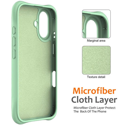 For iPhone 16 Plus Case Compatible with MagSafe Ripple Texture Liquid Silicone Protective Cover with Strap