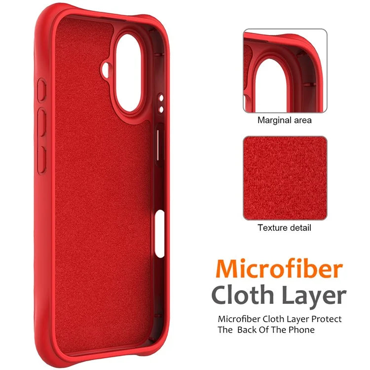 For iPhone 16 Plus Case Compatible with MagSafe Ripple Texture Liquid Silicone Protective Cover with Strap