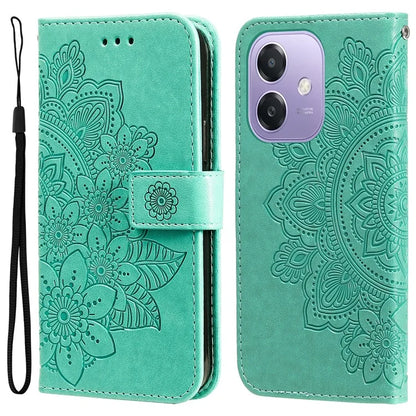 For Oppo A3x 4G / A3x 5G (India) Case PU Leather Wallet Floral Phone Cover Stand View