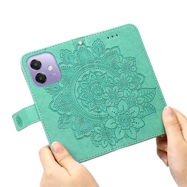 For Oppo A3x 4G / A3x 5G (India) Case PU Leather Wallet Floral Phone Cover Stand View