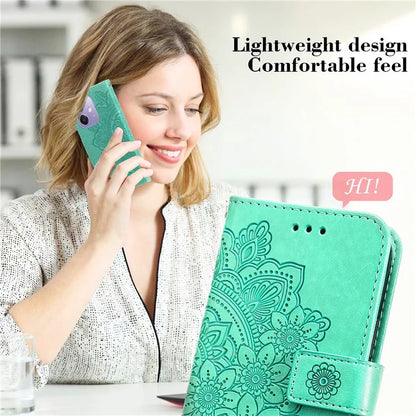 For Oppo A3x 4G / A3x 5G (India) Case PU Leather Wallet Floral Phone Cover Stand View