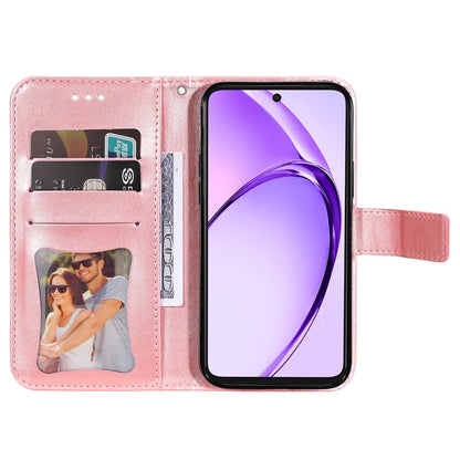 For Oppo A3x 4G / A3x 5G (India) Case PU Leather Wallet Floral Phone Cover Stand View