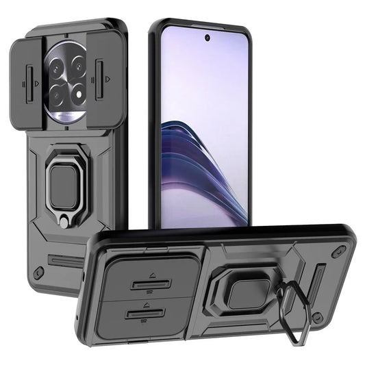 For Realme 13 Pro 5G Case PC+TPU Kickstand Phone Protector with Lens Cover