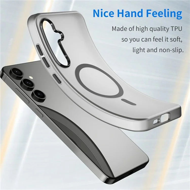 For Samsung Galaxy S24 FE Case Compatible with MagSafe TPU + PC Slim Matte Translucent Phone Cover