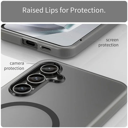 For Samsung Galaxy S24 FE Case Compatible with MagSafe TPU + PC Slim Matte Translucent Phone Cover