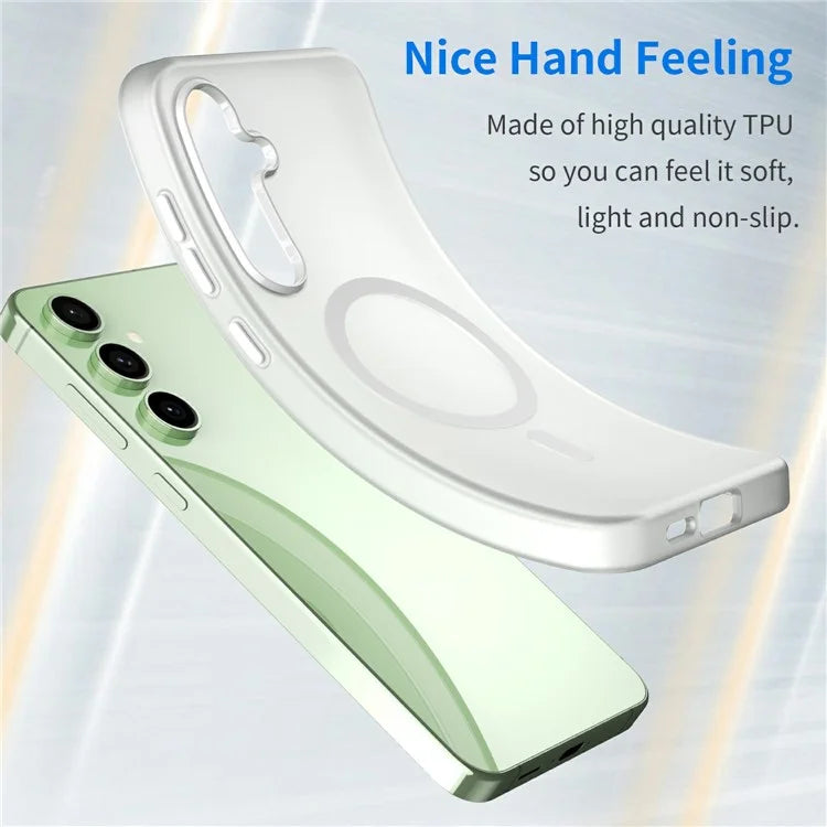 For Samsung Galaxy S24 FE Case Compatible with MagSafe TPU + PC Slim Matte Translucent Phone Cover