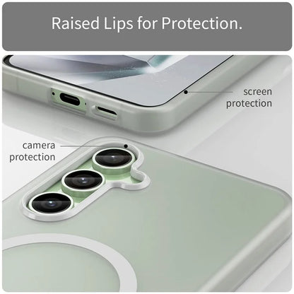 For Samsung Galaxy S24 FE Case Compatible with MagSafe TPU + PC Slim Matte Translucent Phone Cover