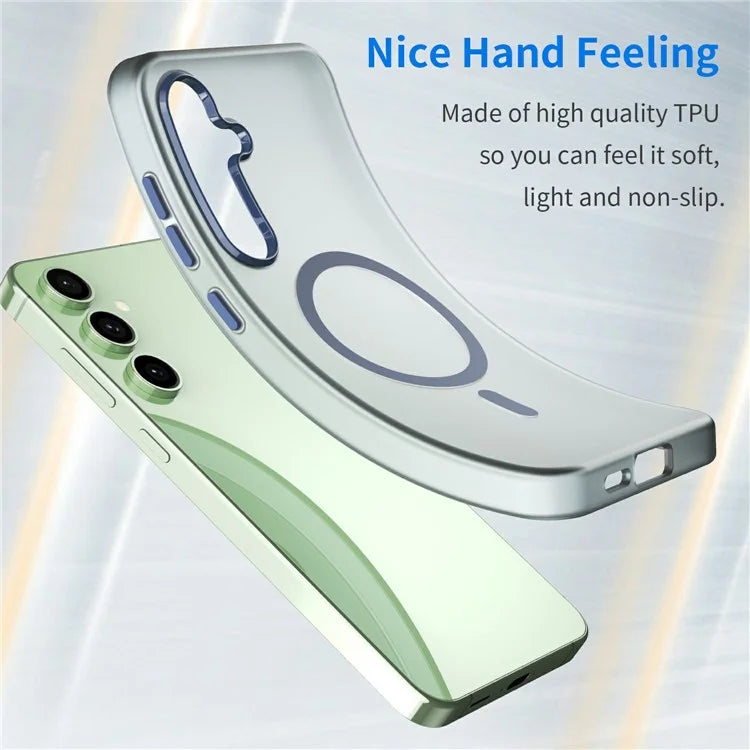 For Samsung Galaxy S24 FE Case Compatible with MagSafe TPU + PC Slim Matte Translucent Phone Cover