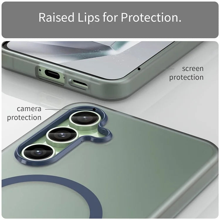 For Samsung Galaxy S24 FE Case Compatible with MagSafe TPU + PC Slim Matte Translucent Phone Cover