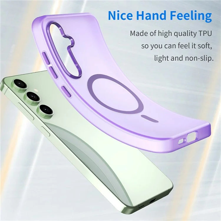 For Samsung Galaxy S24 FE Case Compatible with MagSafe TPU + PC Slim Matte Translucent Phone Cover