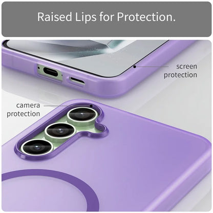 For Samsung Galaxy S24 FE Case Compatible with MagSafe TPU + PC Slim Matte Translucent Phone Cover