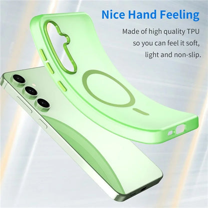 For Samsung Galaxy S24 FE Case Compatible with MagSafe TPU + PC Slim Matte Translucent Phone Cover