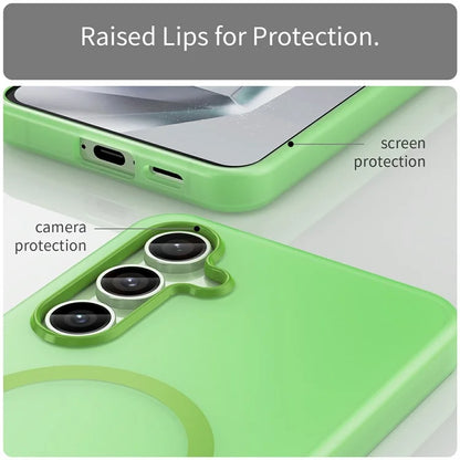 For Samsung Galaxy S24 FE Case Compatible with MagSafe TPU + PC Slim Matte Translucent Phone Cover